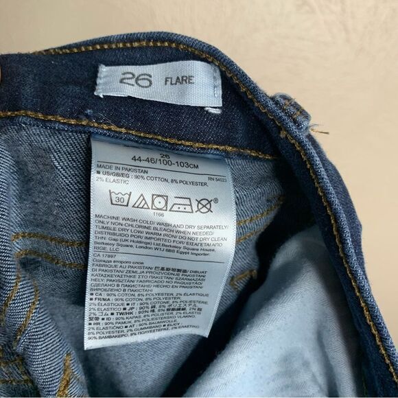 Banana republic flare jeans midi rise blue dark wash - Picture 10 of 11